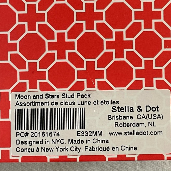 Stella & Dot Gold and Hematite Moon and Stars Earring Set NWT - Picture 2 of 2